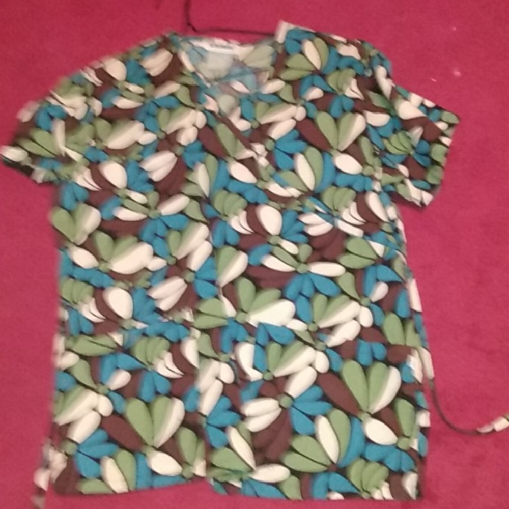 Patterned nursing uniform top - Picture 3 of 4